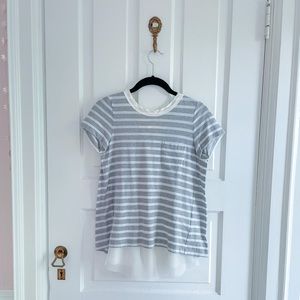 Sacai stripe T-shirt with ruffle back